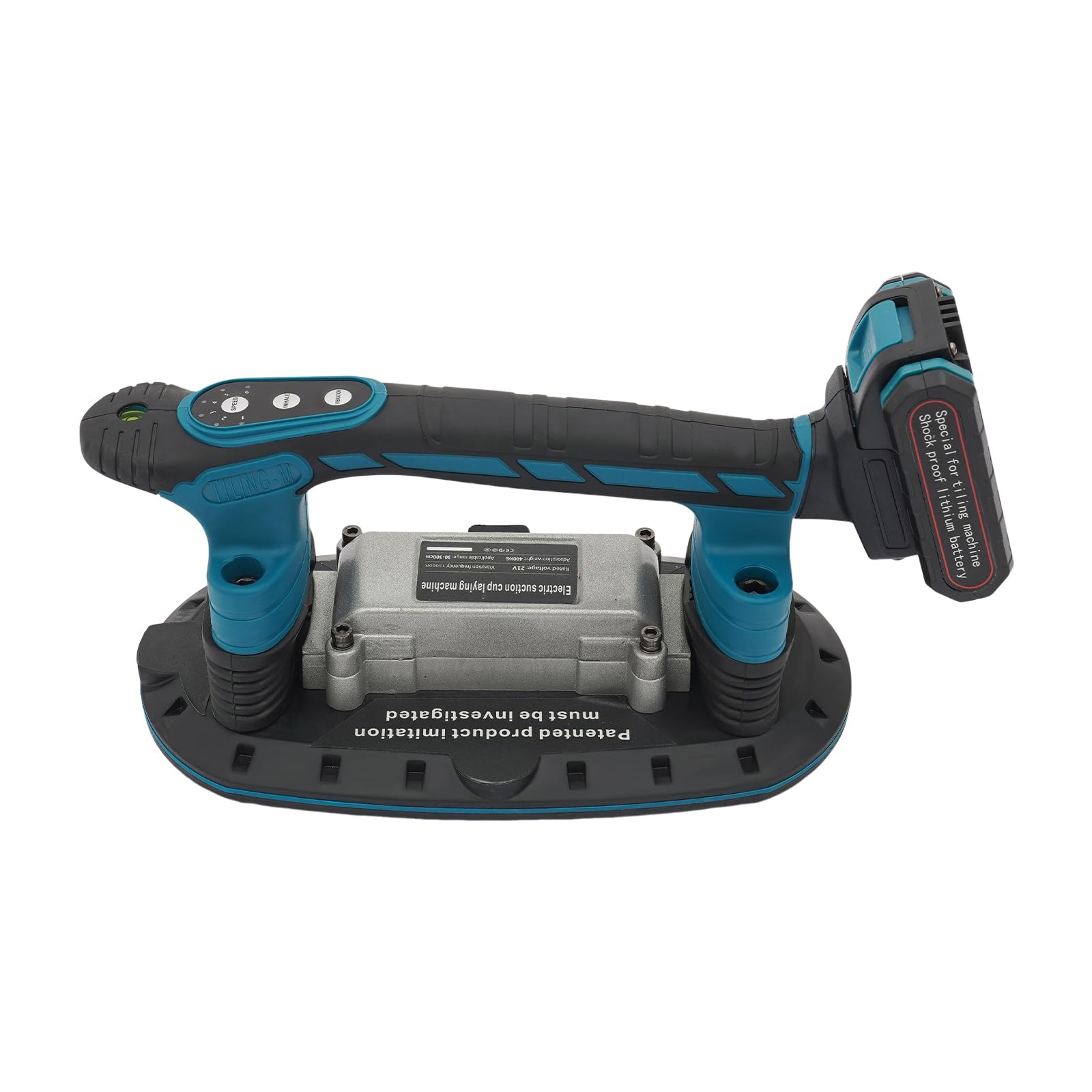 Vibratore per piastrelle a batteria, 13000 giri/min, con 6 marce, potenza di aspirazione 400 kg, per piastrelle e piastrelle (da 30 a 300 cm)