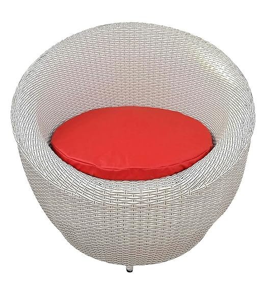 Image of Apple Chair & Table Set for Indoor||Outdoor || Garden || Balcony ||Living Room Tea ||Coffee Furniture Set Home Dcor (Standard, red & White (4 Chair 1 Table)