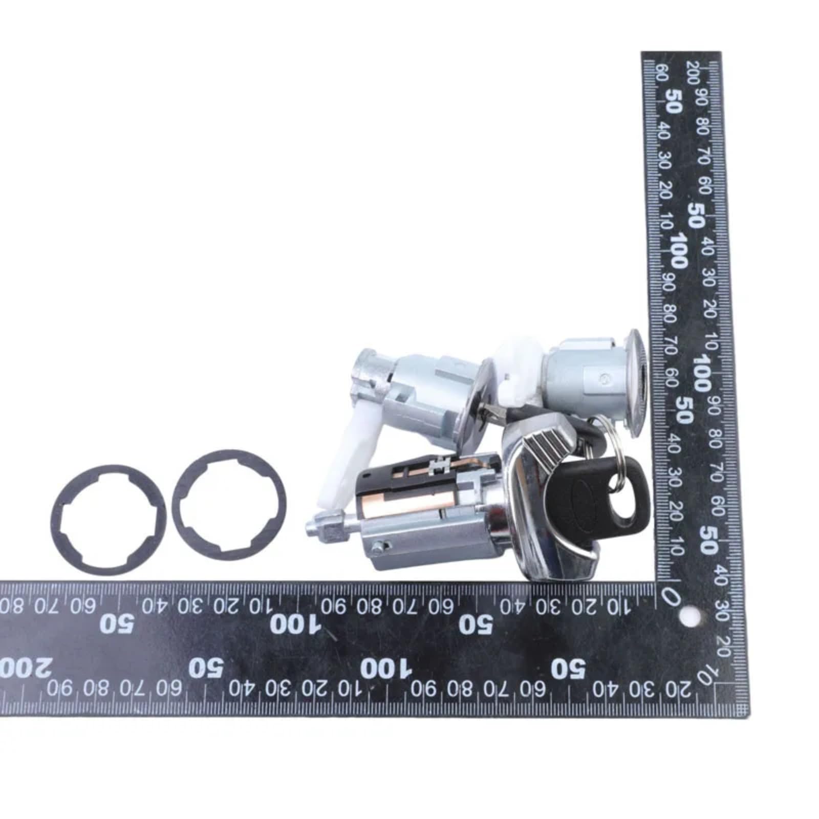 Interruptor De Cilindro Cerradura De Encendido Con 2 Accesorios Clave Coche Compatible Con Ford Para F250 F350 1992-1995 OE FF15LC1438 C42150 Cilindro encendido con llave