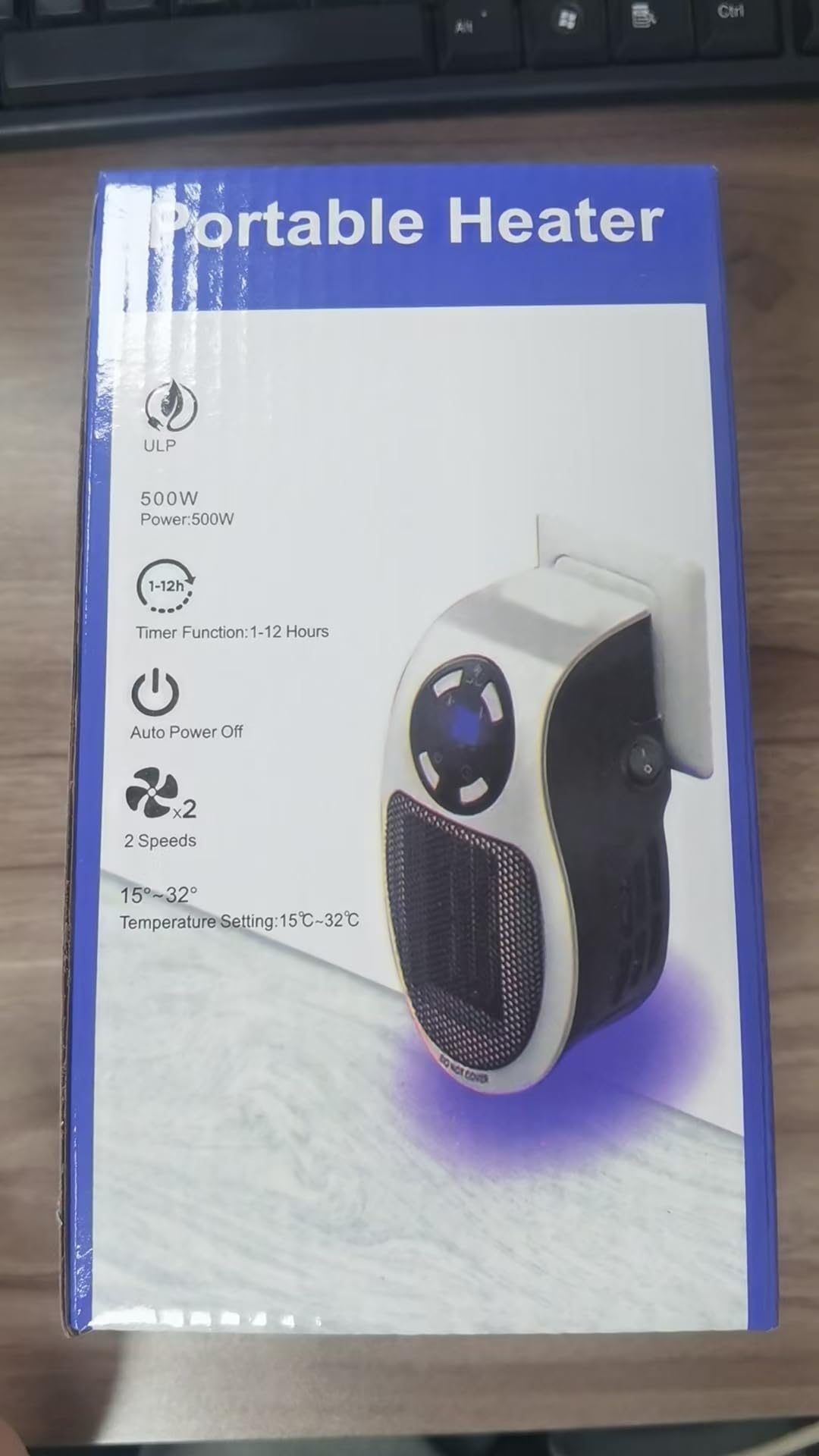 Grzejnik do gniazdka 500 W z pilotem Zielony