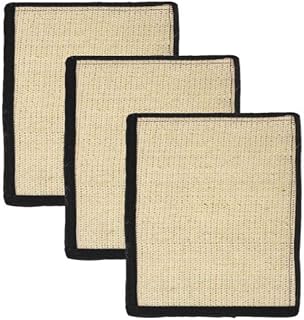MOTZU 3 Pack Cat Scratching Pad Cat Scratcher Post Sisal Cats Claws Scratch Mat with Velcro Backing for Wrapping Around Table Couch Chair Furniture Leg to Prevent Furniture Scratching