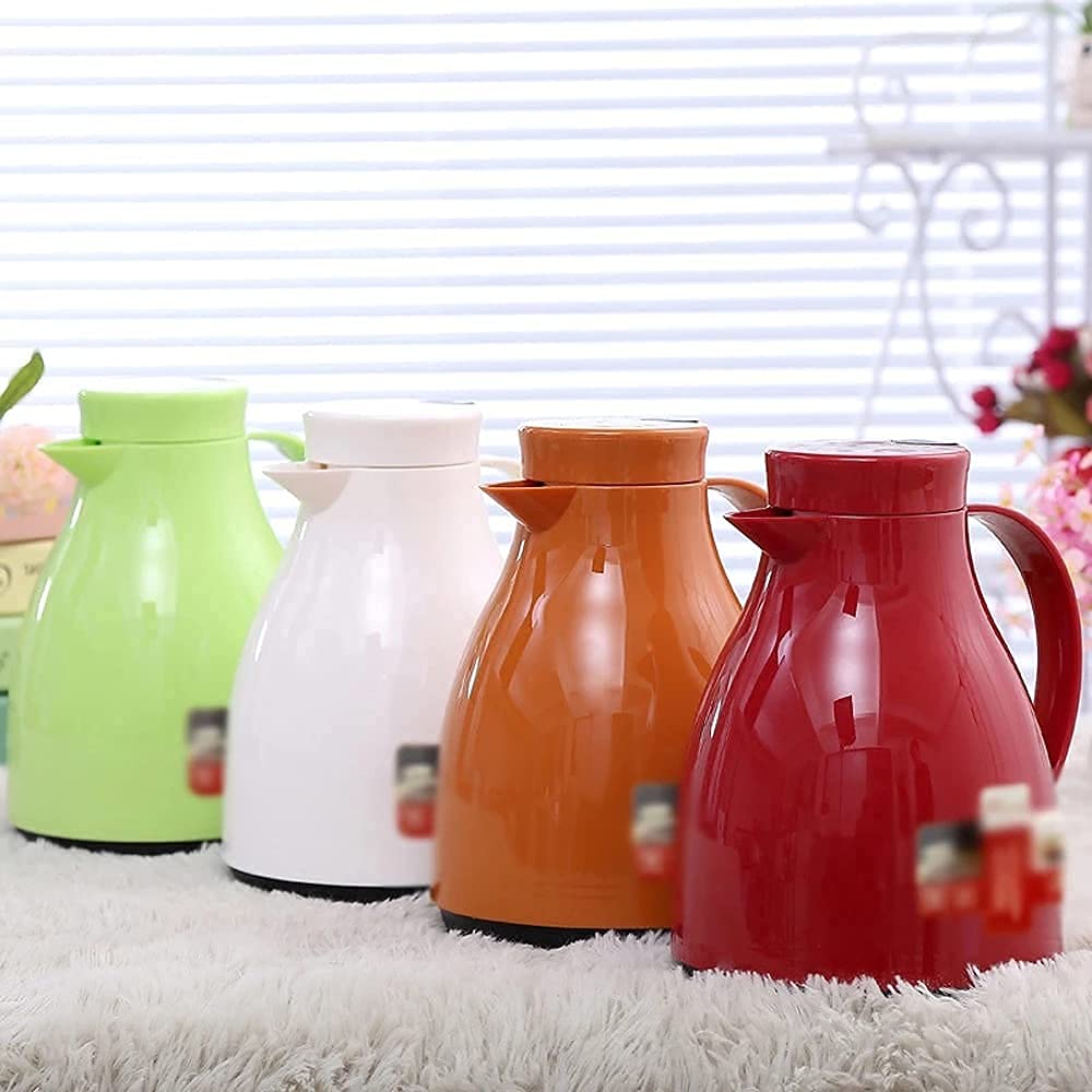 Termo Aislado 1000ml Mini pequeño Estilo Europeo Dibujos Animados Café Termo Frasco Revestimiento de Vidrio Olla al vacío Hervidor Botella de Agua térmica (Amarillo)