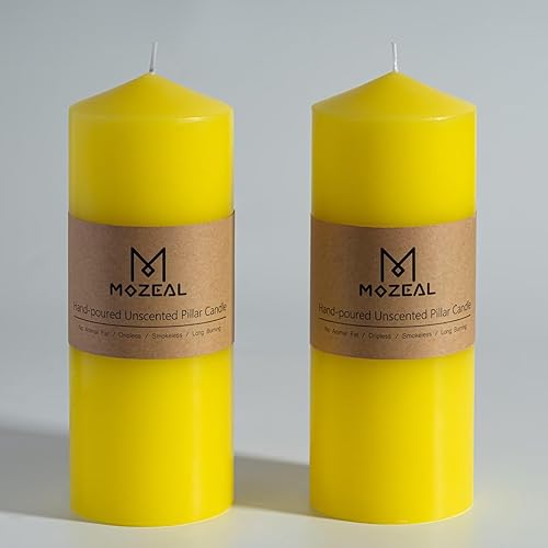 Velas sin perfume vertidas a mano de 3 x 8 pulgadas, juego de 2 velas de pilar negras grandes, sin goteo, aproximadamente 120 horas de combustión,