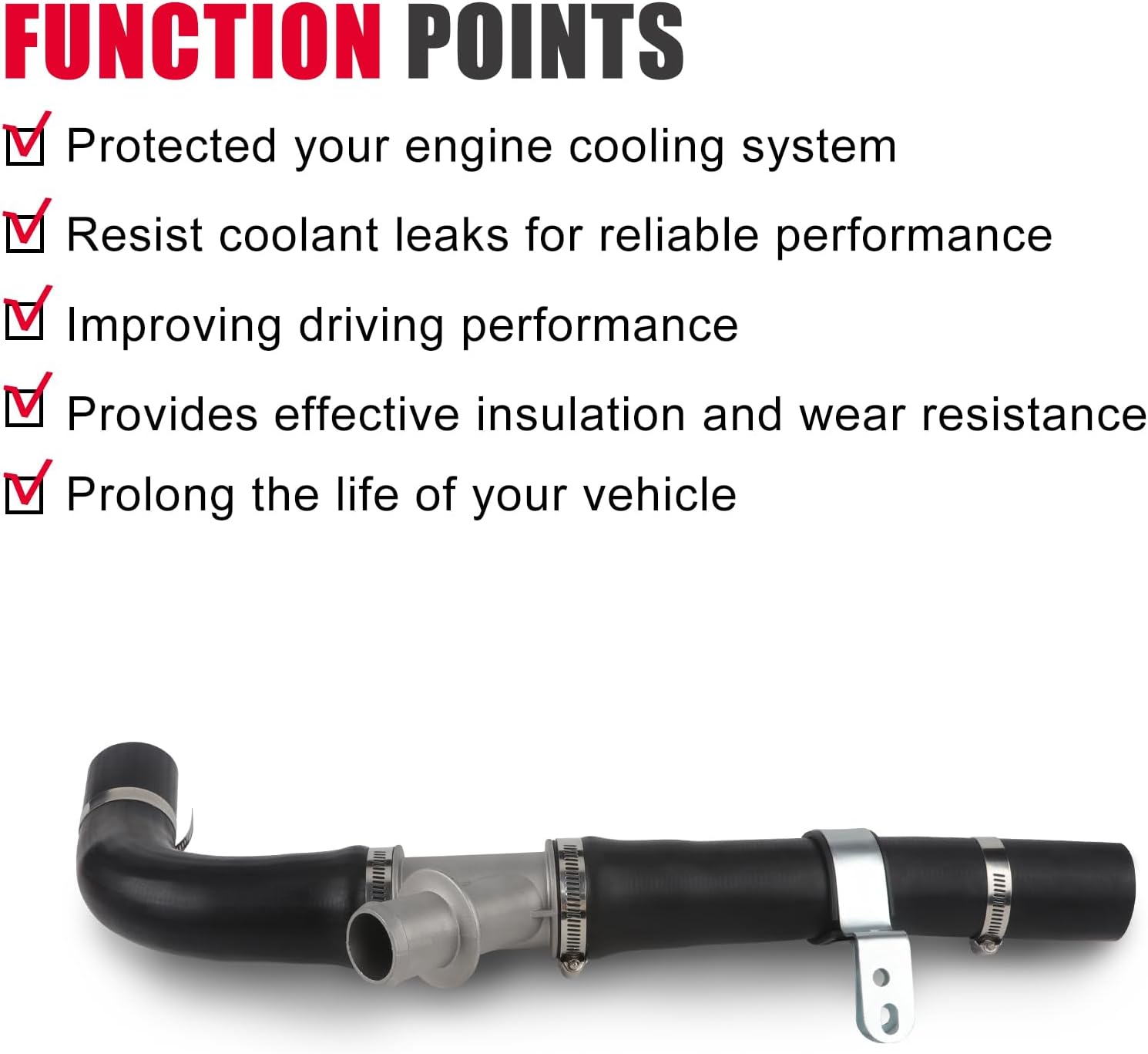 6.7 Cummins Diesel Engine Upper Radiator Inlet Aluminum Y Hose Tube Compatible with 2013-2014 Dodge Ram 2500 3500 4500 5500 Replaces OE# 52014722AB, 52014722AD, 626-323