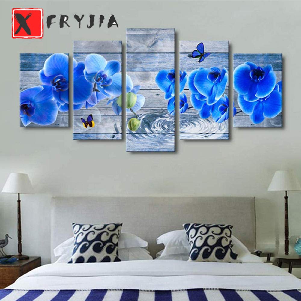 Peinture diamant orchidée bleue anti-stress pour occuper vos soirées avec créativité
