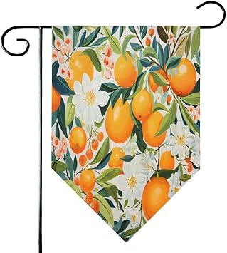Cut Fruits Welcome Garden Flag, Double Sided Floral Flag, Yard House Farmhouse Outside Welcome Yard Outdoor Flag 28 x 40 Inch