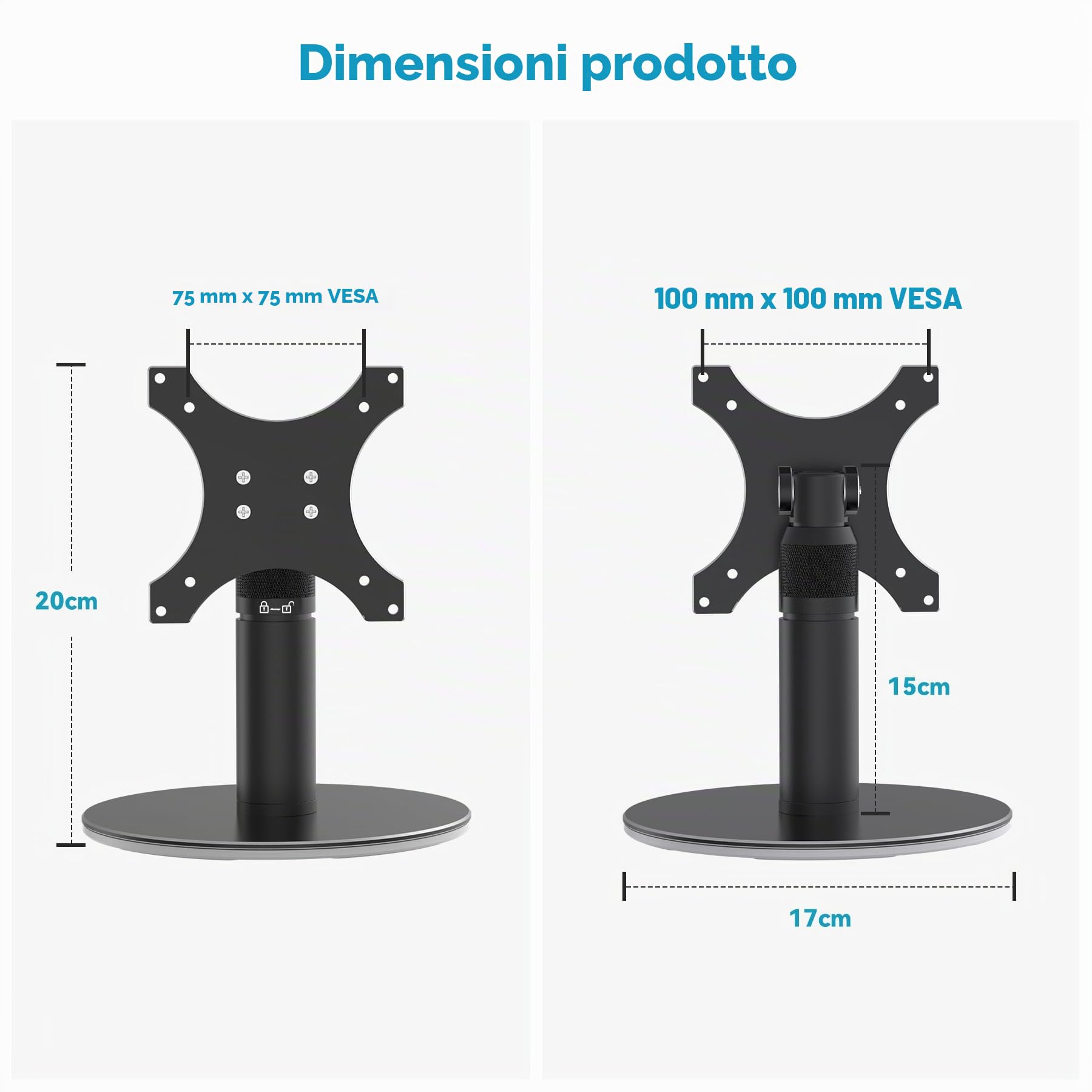 Premium Swivel & Tilt Stand for Show 15/21, Matte Black Aircraft Grade Aluminum Regolable Show 15 Stand, 6.3-9.5" Height Adjustable, No Tools Required, Stable Centered Rod Design for Workshop
