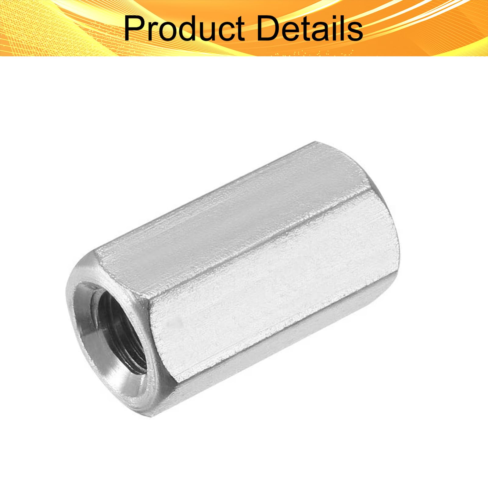 M5 Hex Coupling Nuts - 6 Pack Stainless Steel -3