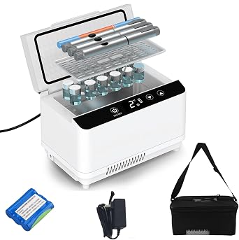 Electric Insulin Cooler Travel Case Box, Insulin Fridge for Travel TSA Approved, Portable Insulin Refrigerator, Diabetic Travel Case With LCD Display, 2-18C Temperature Control, 35 Insulin Pens