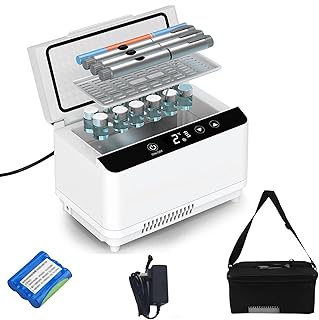 Electric Insulin Cooler Travel Case Box, Medication Cooler for Travel TSA Approved, Portable Insulin Refrigerator, Diabetic Travel Case With LCD Display, 2-18℃ Temperature Control, 3–5 Medication Pens