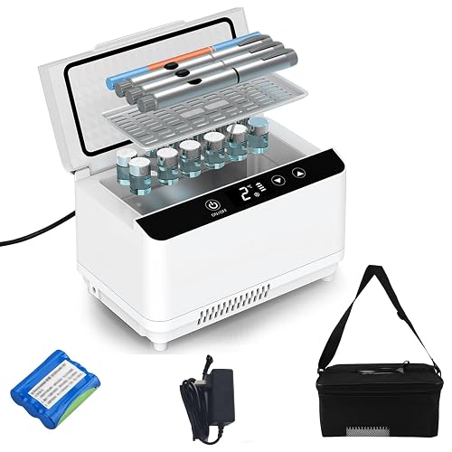 Portable electric insulin cooler with a digital temperature display