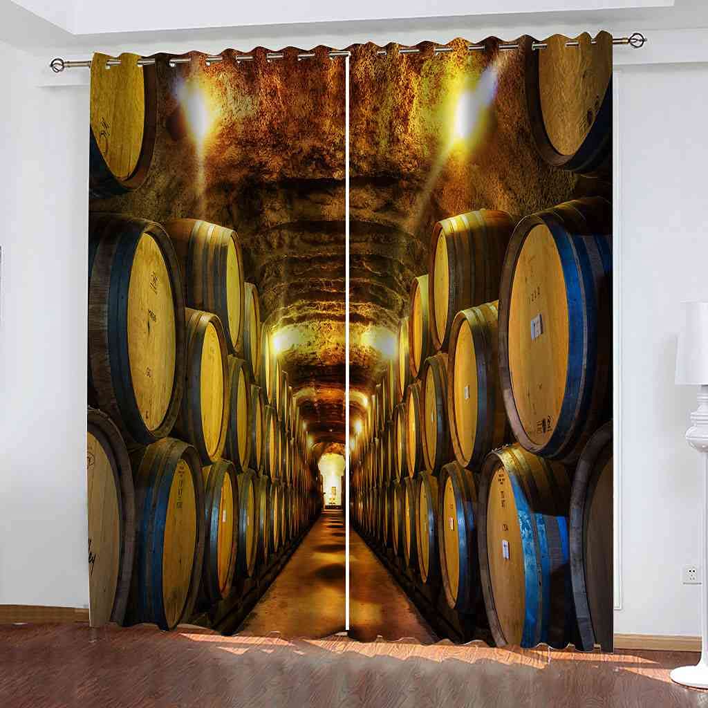 Rideau salon occultant cave à vin : Décoration thématique pour votre cuisine