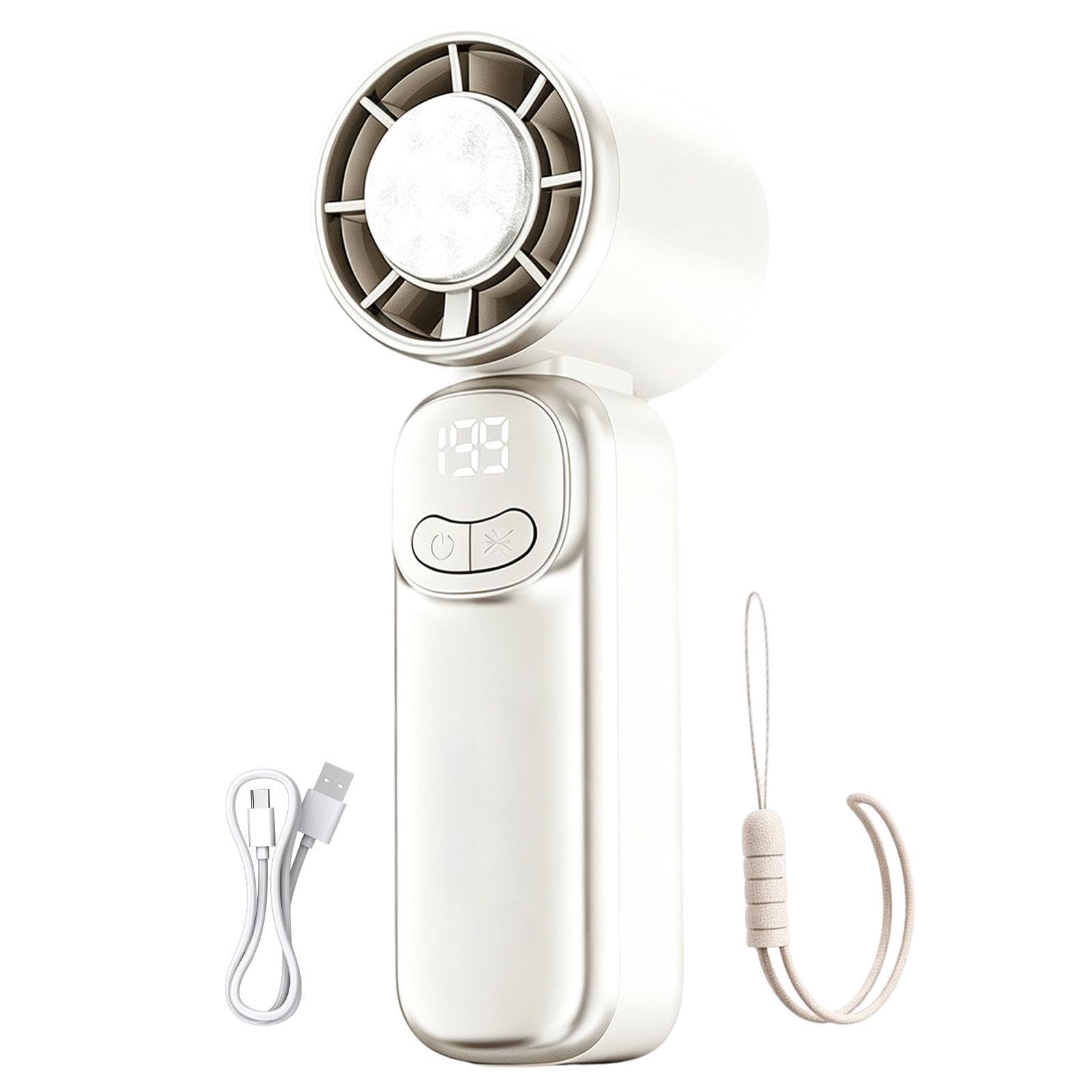 Ventilador de mano con 199 velocidades y sistema refrigerante manual personal