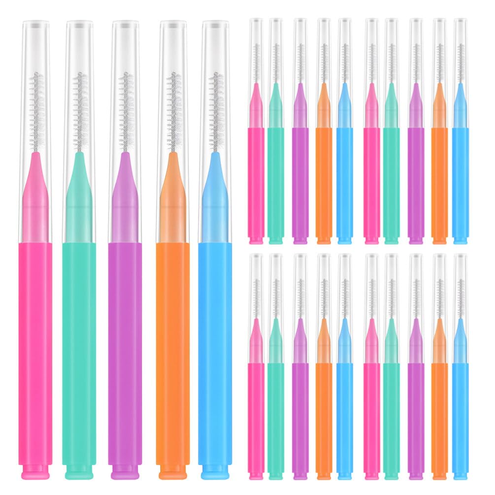 JECOMPRIS Achieve Optimal Oral Cleaning 50pcs Interdental Brush Pp 304 Stainless Steel Lightweight Easy to Use