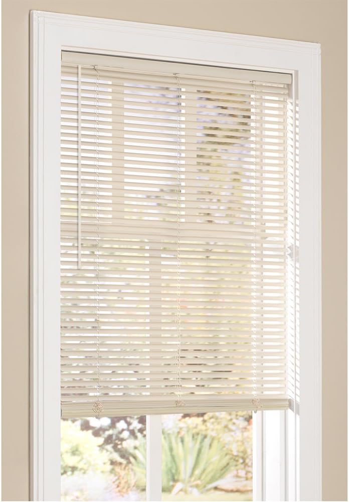 Vinyl Mini Blinds 1Inch Cordless Room Darkening Blind for