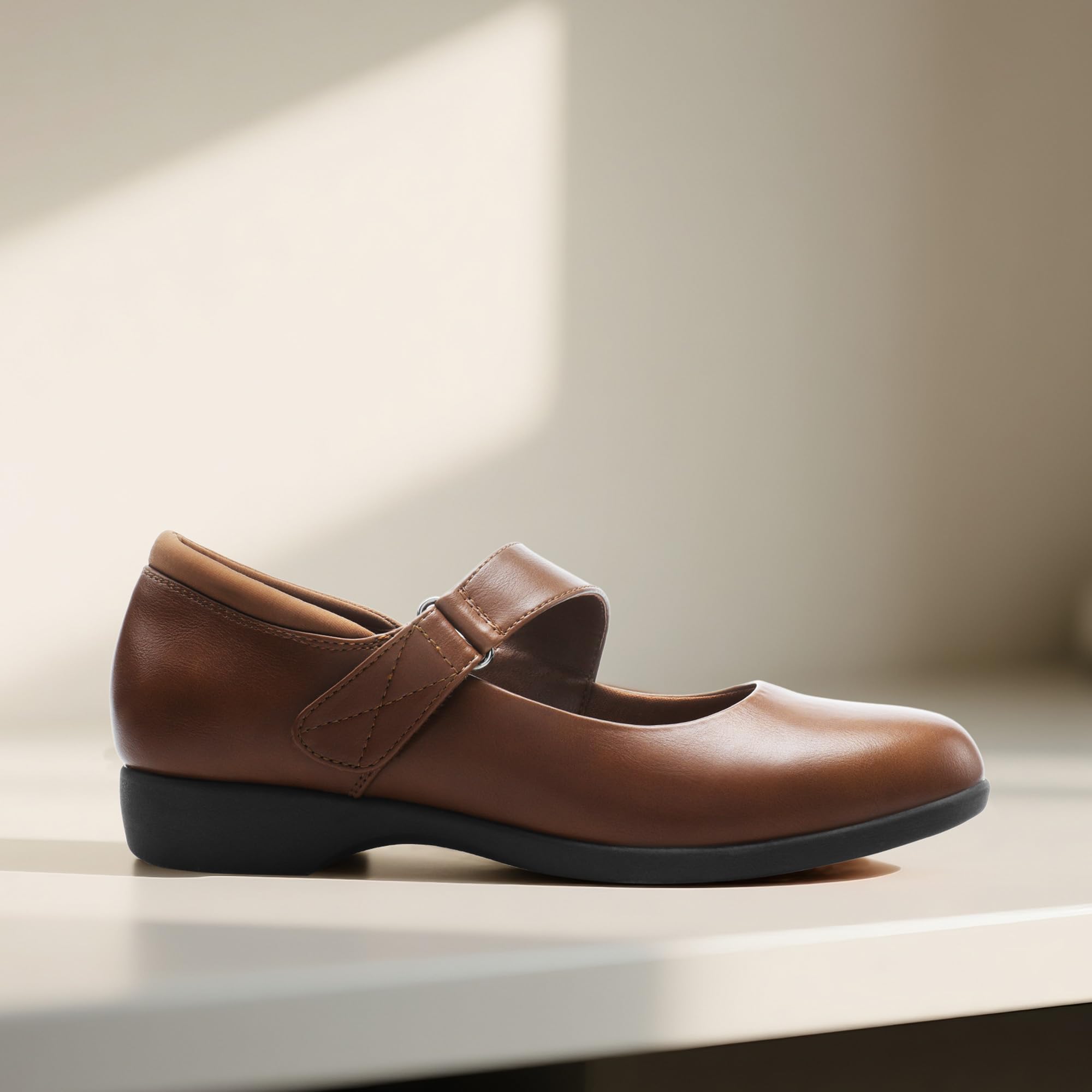 DREAM PAIRS Womens Ballet Mary Jane Flats, Comfortable Business Office Dress Shoes for Women Dressy and Work with Ankle Strap: 6 Brown