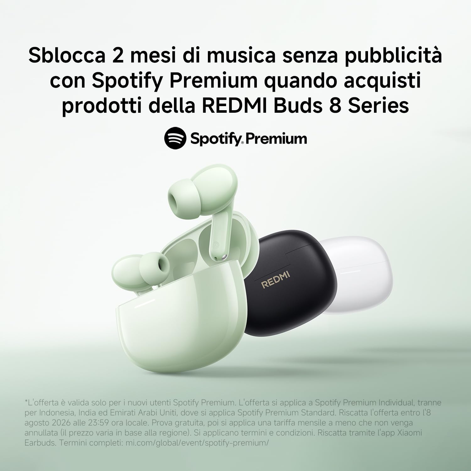 XIAOMI Redmi Buds 8 Auricolari Bluetooth True Wireless, Cancellazione Attiva del Rumore 50dB/4kHz, 3 Microfoni AI, Driver Dinamico da 11 mm, Hi-Res Audio, Fino a 11h + 44h di Autonomia, IP54, Bianco