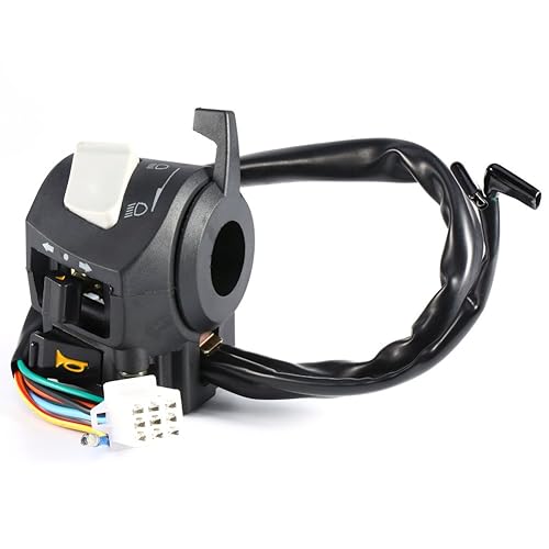 Miniatura 2 de Interruptor controlador de manillar de motocicleta, 2 interruptores universales de 12 V CC de 78 pulgadas, interruptor de control de luz de giro de