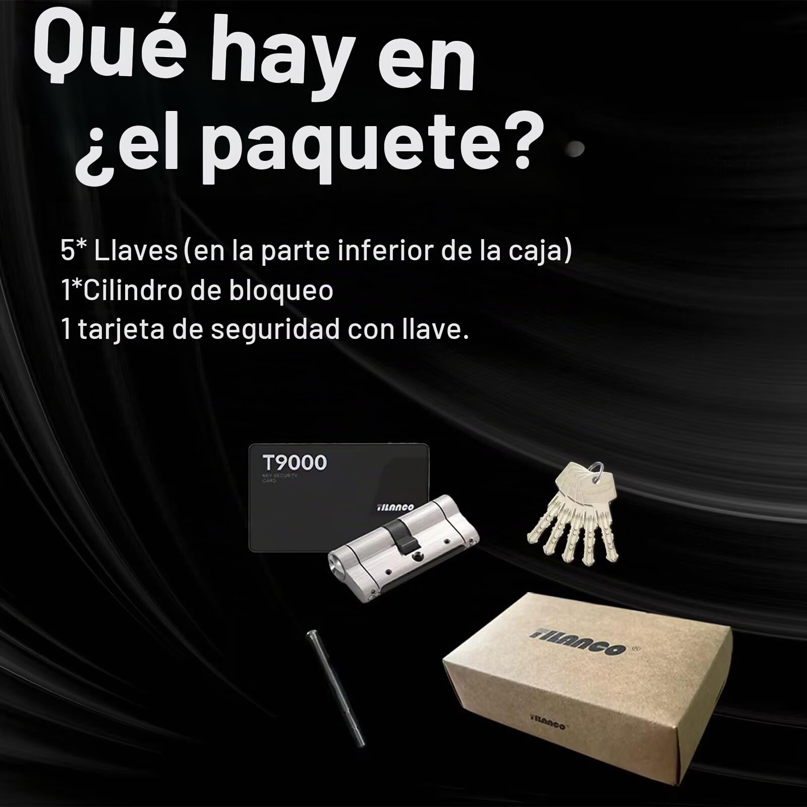 Cerradura de cilindro 35 35 mm, Anti-Ruptura Cerradura de cilindro de embutir de doble apertura, 5 llaves principales y tarjeta de código