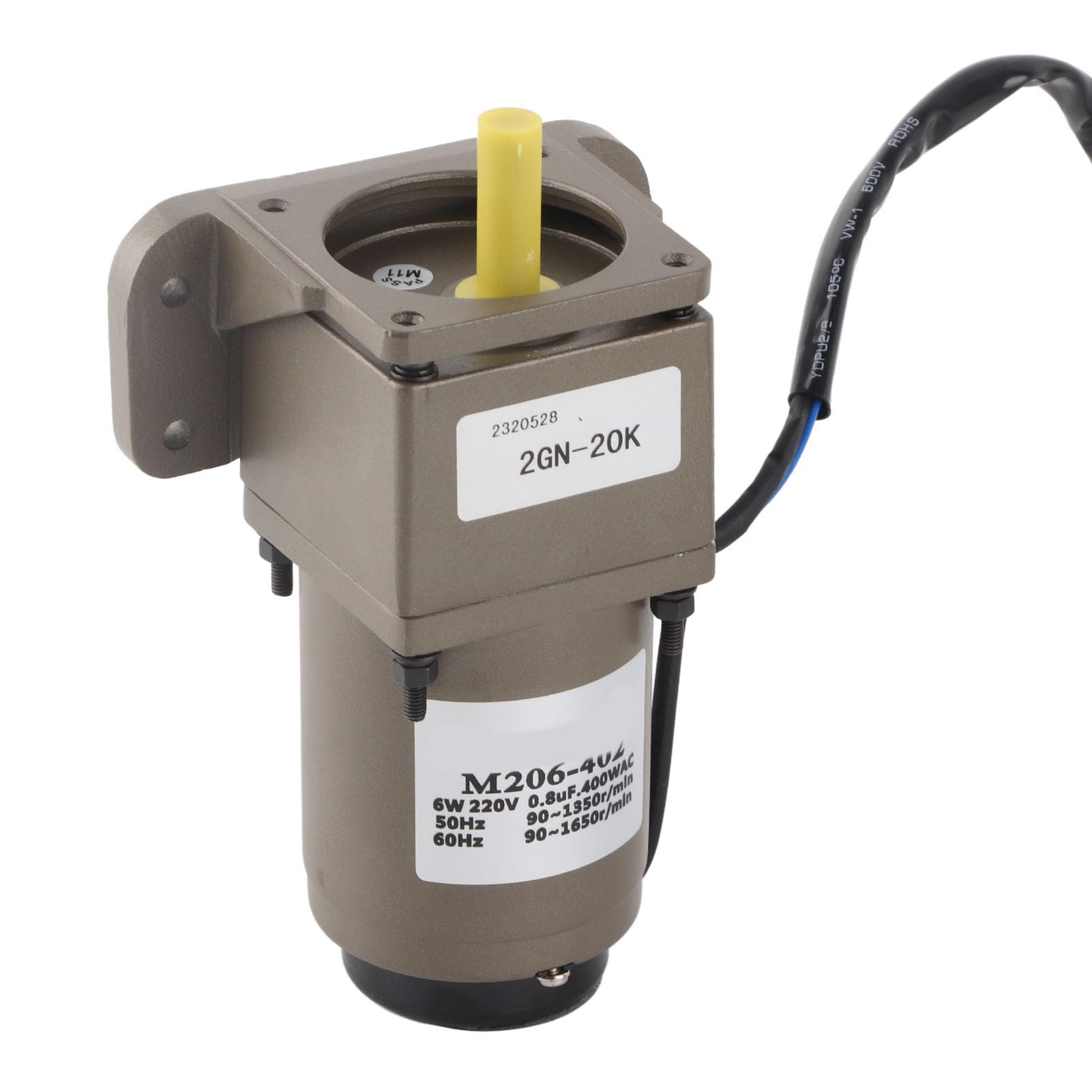 Motor de Engranajes de 220 V, Motor Monofásico Asíncrono de Velocidad Ajustable con Desaceleración M206-402, Industria del Automóvil para Embalaje de Equipos de Transporte de