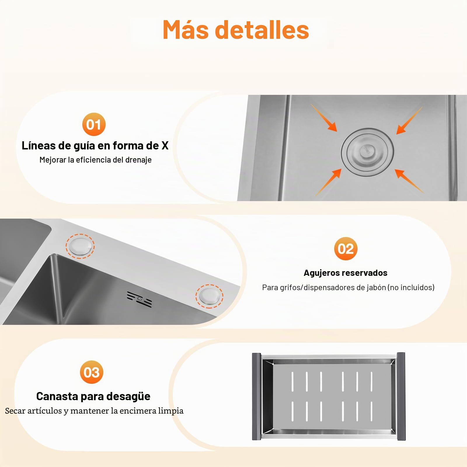 Fregadero doble de acero inoxidable, fregadero de cocina doble con escurridor, bajo encimera de acero inoxidable, fregadero empotrable para cocina, baño, 78 x 43 x 21 cm
