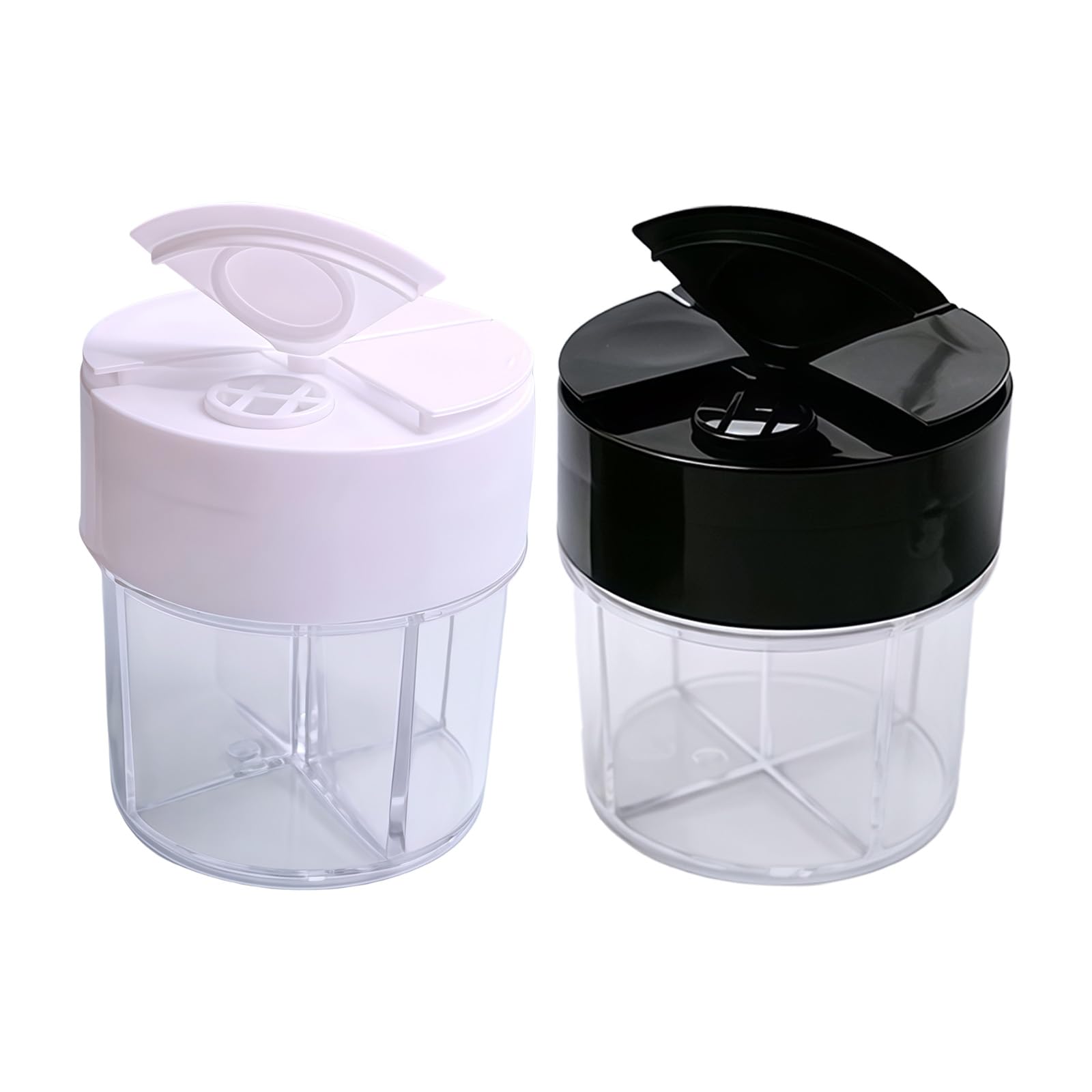 Qusinfc Simple White and Black Seasonings Holders Sturdy Polystyrene Materials Modern Seasoning Dispenser for Countertops Storage Modern Seasoning Dispenser
