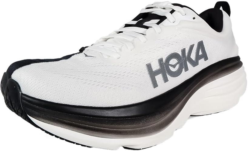 Amazon | HOKA (HOKA ONE ONE) M BONDI 8 WHITE/BLACK 1123202