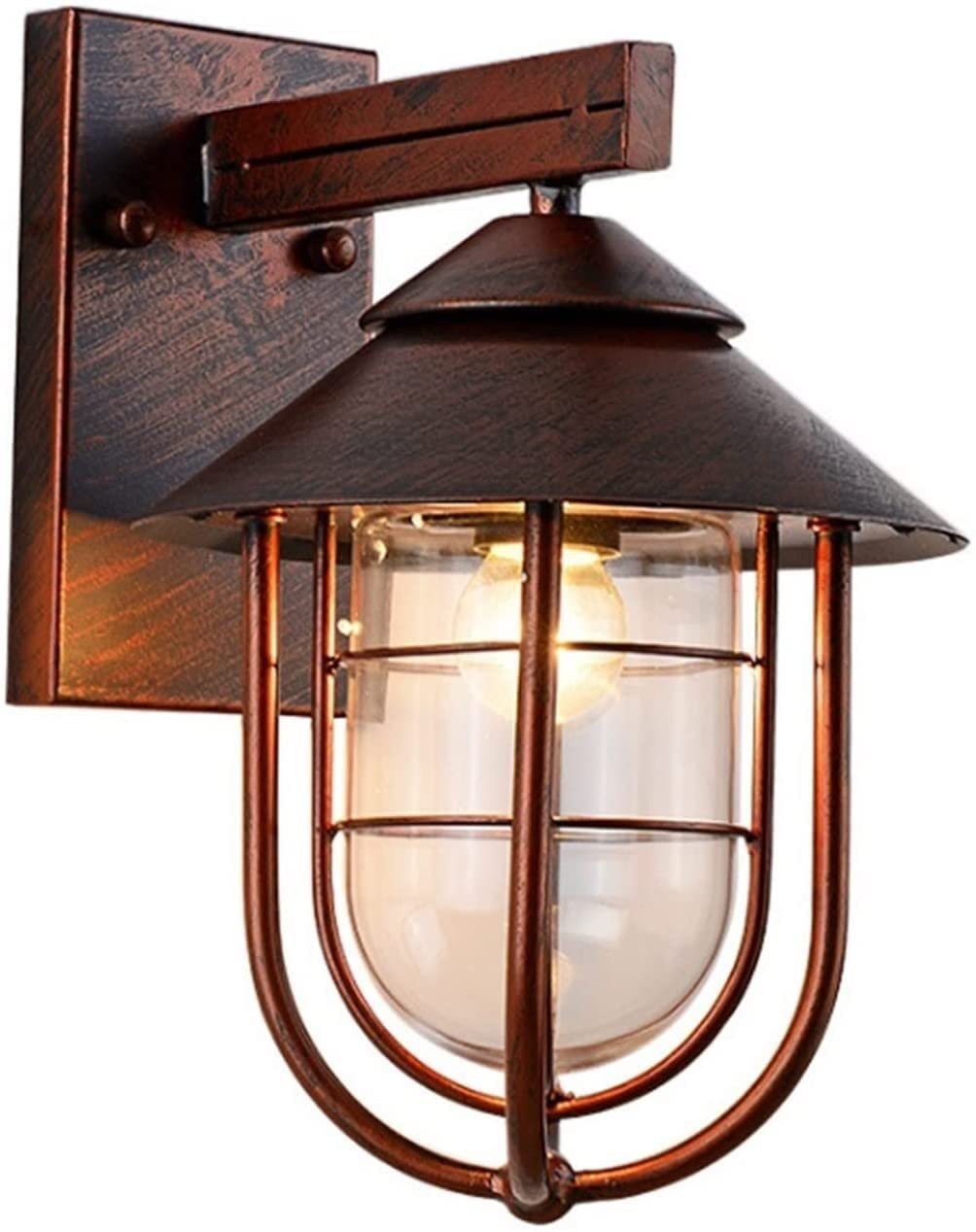 Luminaire Industriel Du Milieu Du Siècle rétro en fer noir pour éclairage allée et porte
