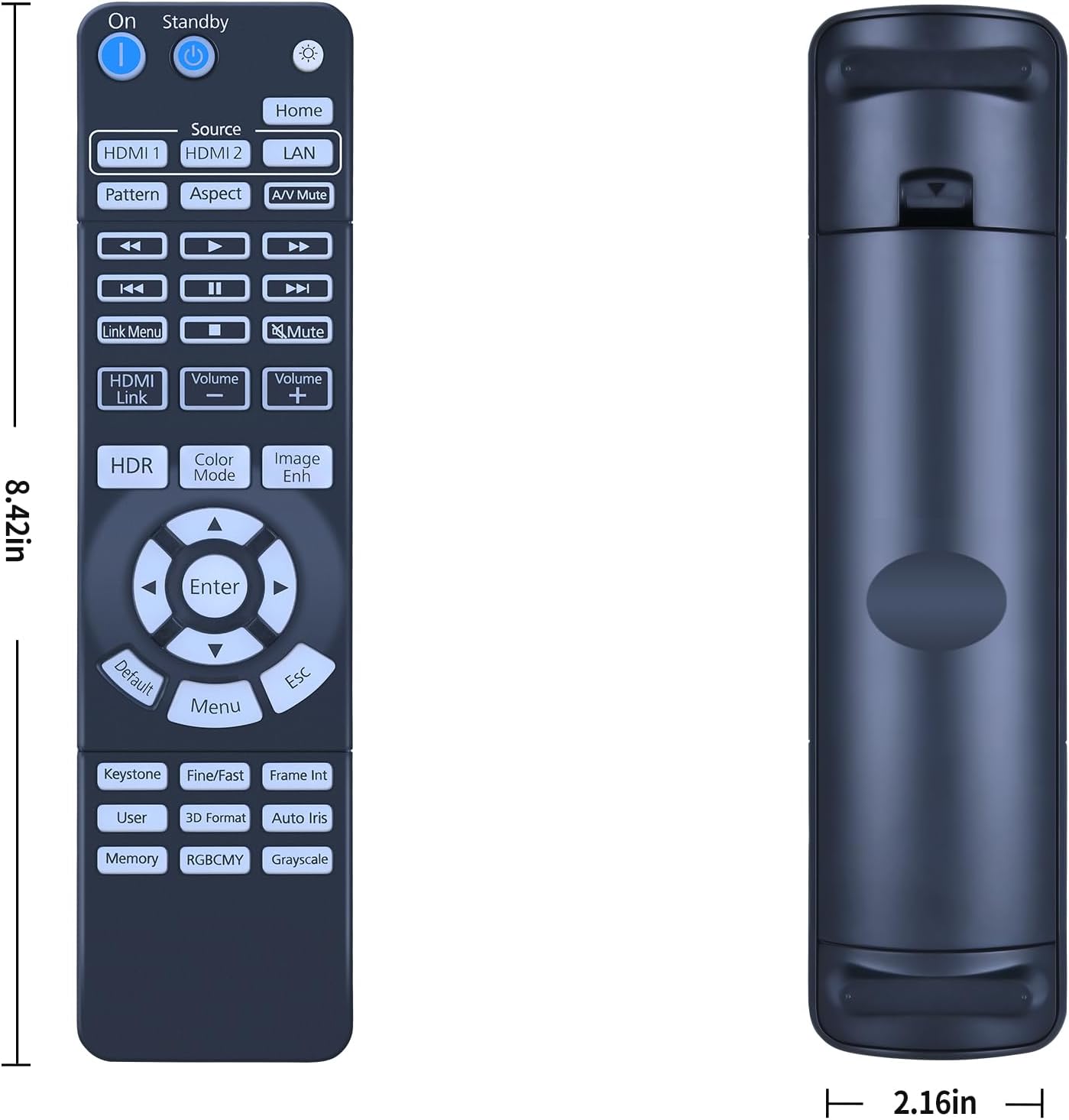 PZL New Replacement Remote Control for Epson Home Cinema 3800, 3200, 3810, H959A