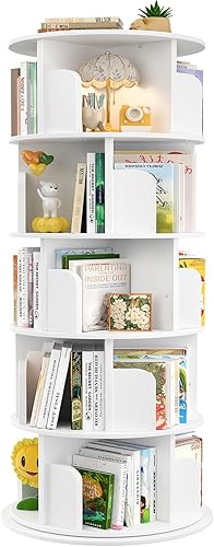 Miniatura 15 de Aheaplus Estantería giratoria, estantería esquinera de 360 exhibiciones para espacios pequeños, estante de almacenamiento de pie de 4 niveles, Negro