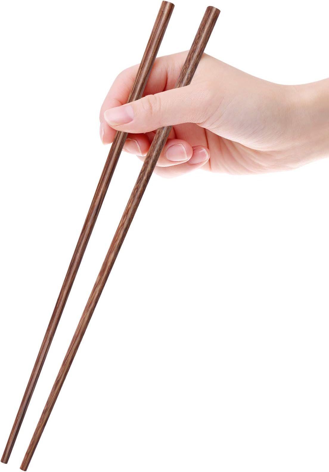 12 Inches Long Wenge Wood Chopsticks for Hotpot Reusable Chinese Style Chopsticks Kitchen Chop Sticks 2 Pairs