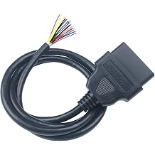 16 Pins J1962 OBD2 OBD-II Male Connector to Open Plug Wire, OBD Diagnostic Extension Cable for DIY Thickened Cable 100cm/3.28ft