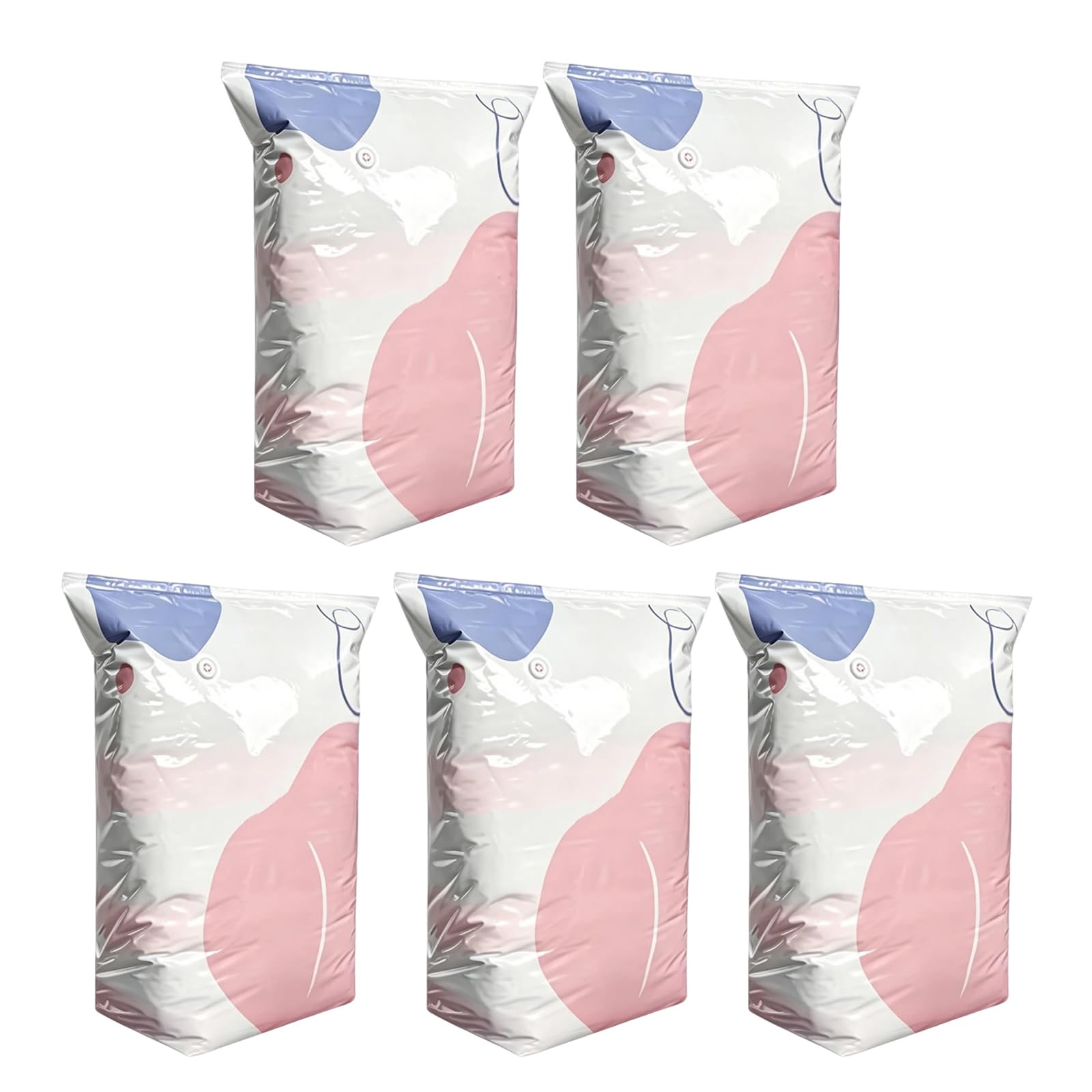 Vacuum Storage Bags Pumpless 5 Pack Compression Organizer for Clothes Bedding, Airtight Closet Travel Guide Vacuum Bags Clothes Bedding Storage Compression Organizer Pumpless Airtight
