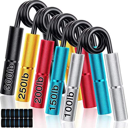 5 Pack Hand Gripper Set, Hand Grip Strengthener Heavy Wrist Strengthener Resistance 100, 150, 200, 250, 300 Lbs Grip Strength Trainer, Exerciser For Hand, Fingers With Protective Case (Mixed Color) #TOP25