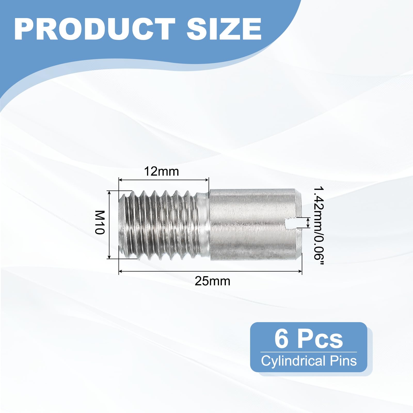 PATIKIL M10 x 25mm Slotted Cylindrical Pin - Image 2