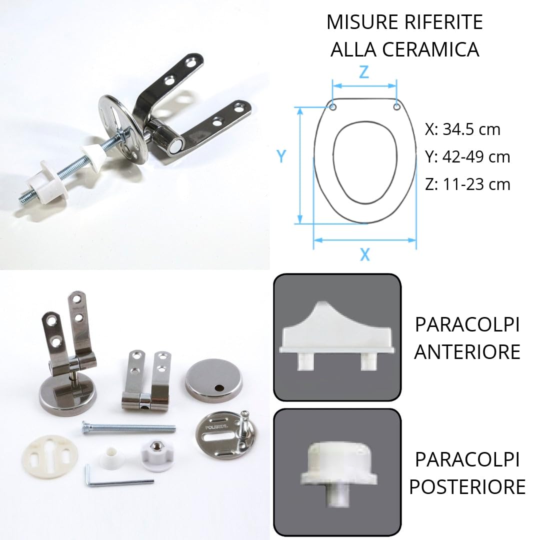 Copriwater Cesame Sintesi dedicato, tavoletta wc in resina poliestere colata