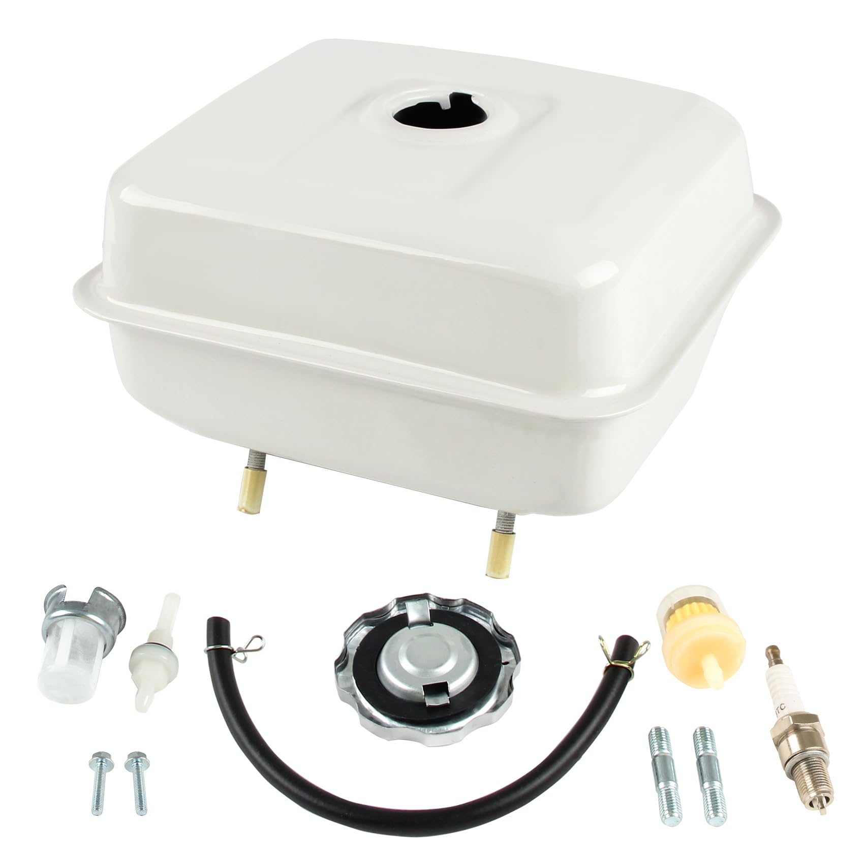 DOCAS 17510-ZE3-020ZA Kit de réservoir de carburant compatible pour Honda GX390 GX340 GX270 GX240 GX420 8HP 9HP 11HP 13HP 16HP 420cc Bougie d'allumage + Filtre à carburant