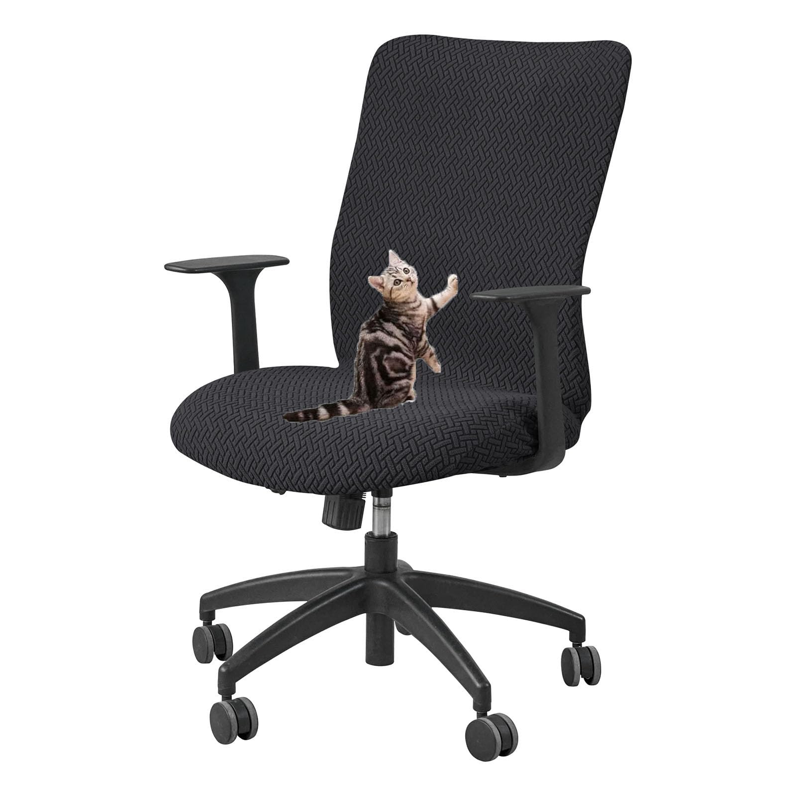 HACLEN Stretch Computer Chair Cover, Anti-Scratch Spandex Office Chair Slipcover, Durable Desk Chair Protector for Executive & Rotating Chairs (black,one size)