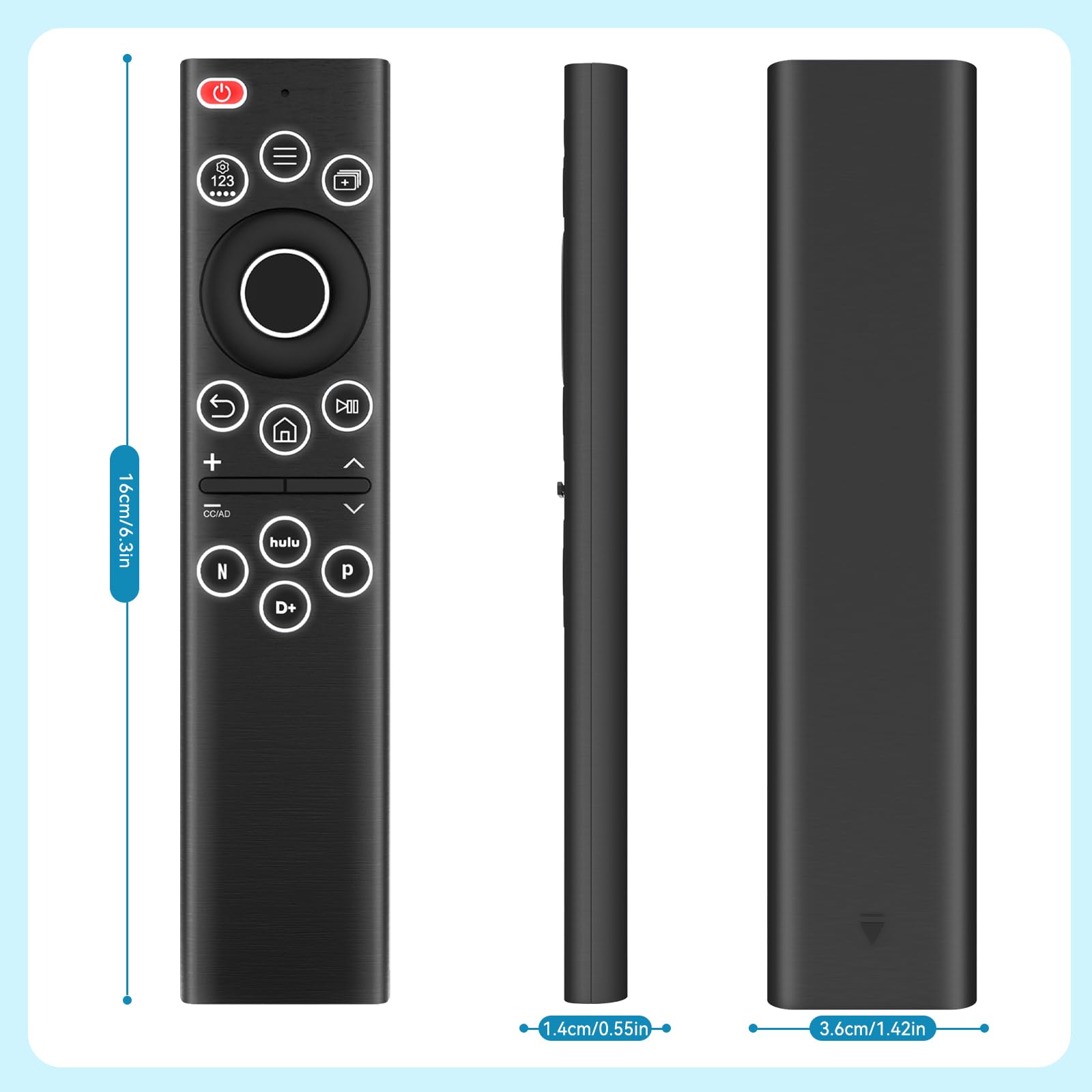 Mando a distancia universal retroiluminado de repuesto para Samsung Smart TV con 4 botones de acceso directo, control remoto retroiluminado BN59 para todos los televisores inteligentes Samsung Smart
