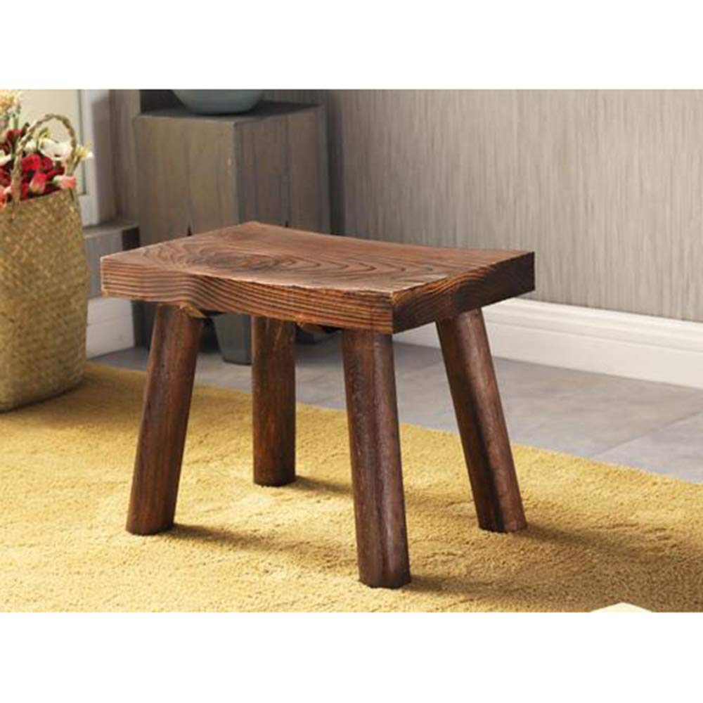 Taboret z litego drewna sosnowego antypoślizgowy stołek do łazienki i salonu, wszechstronny na balkon i do sypialni, kompaktowy rozmiar 44 x 22 x 30 cm i stylowy design