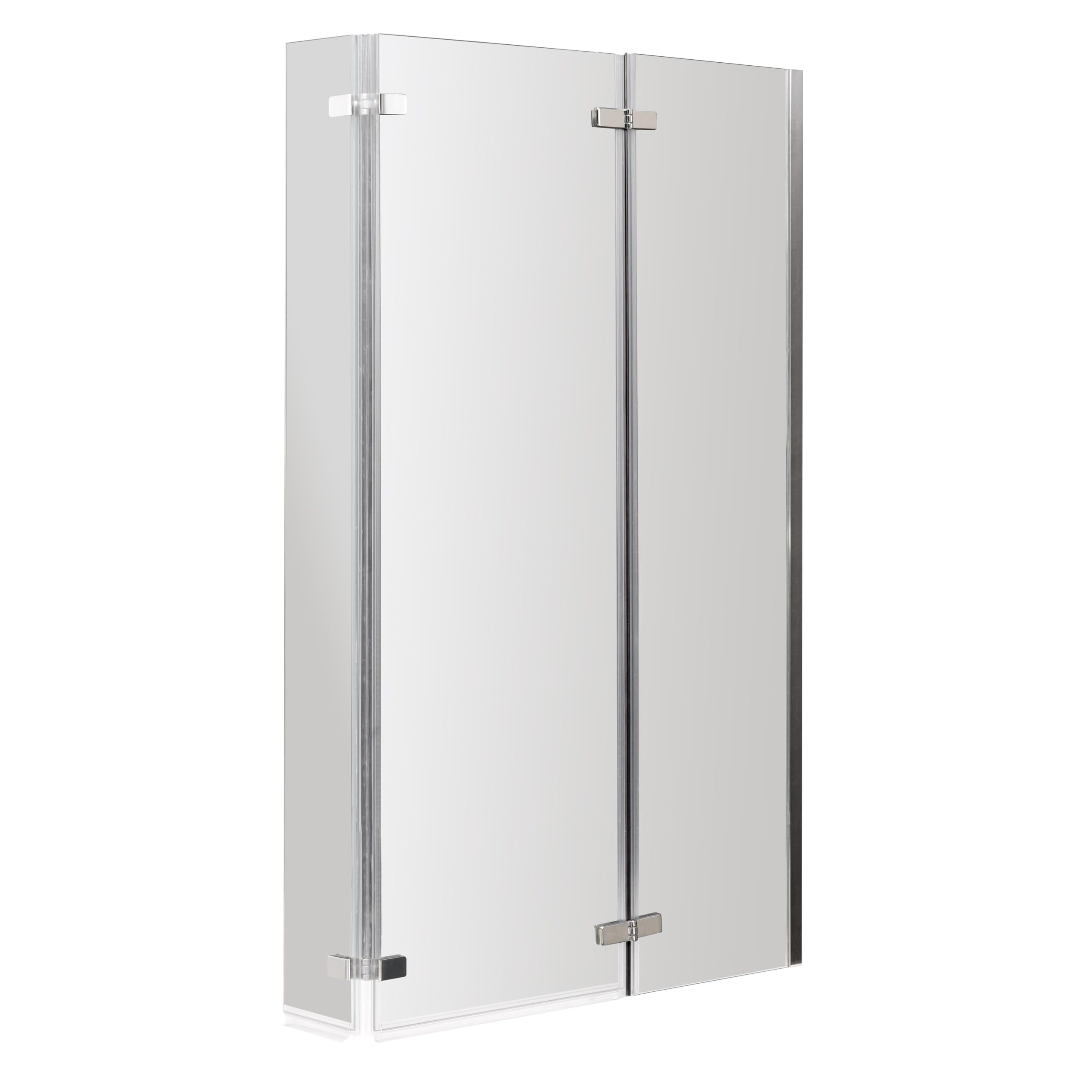 Balterley 6mm Safety Glass L Shaped Bath Screen - Double Hinged - Reversible - Chrome