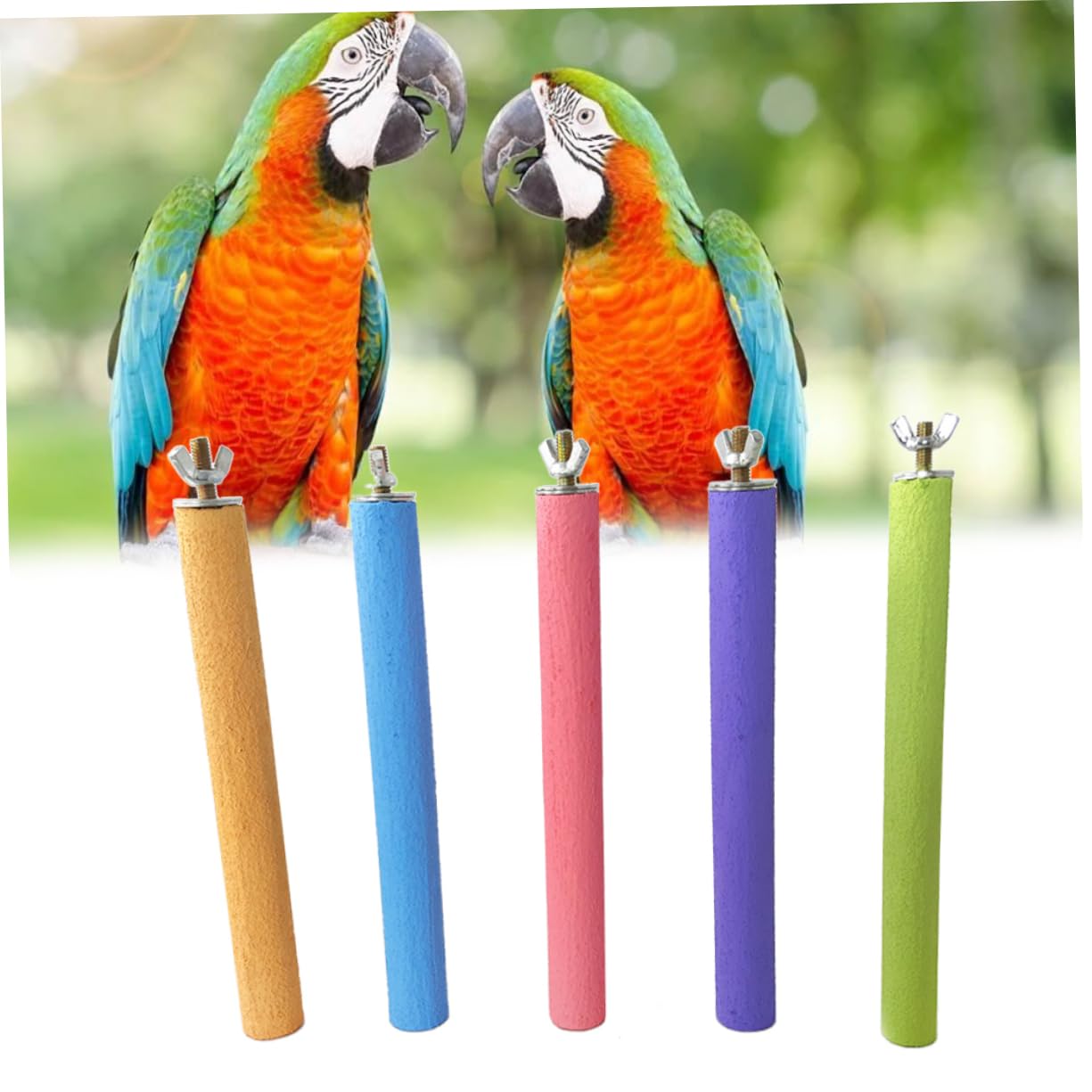 HANABASS 10piezas Barra Arenosa para Aves Juguete De Masticación para Periquitos y Loros Percha Natural para Aves Color Aleatorio