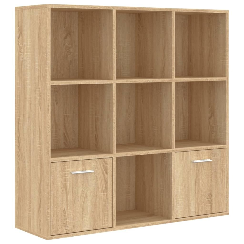 vidaXL Bibliothèque, Meuble de Rangement avec Porte, Armoire à Livres Salon Salle de Séjour Intérieur, Chêne Sonoma Bois d’Ingénierie