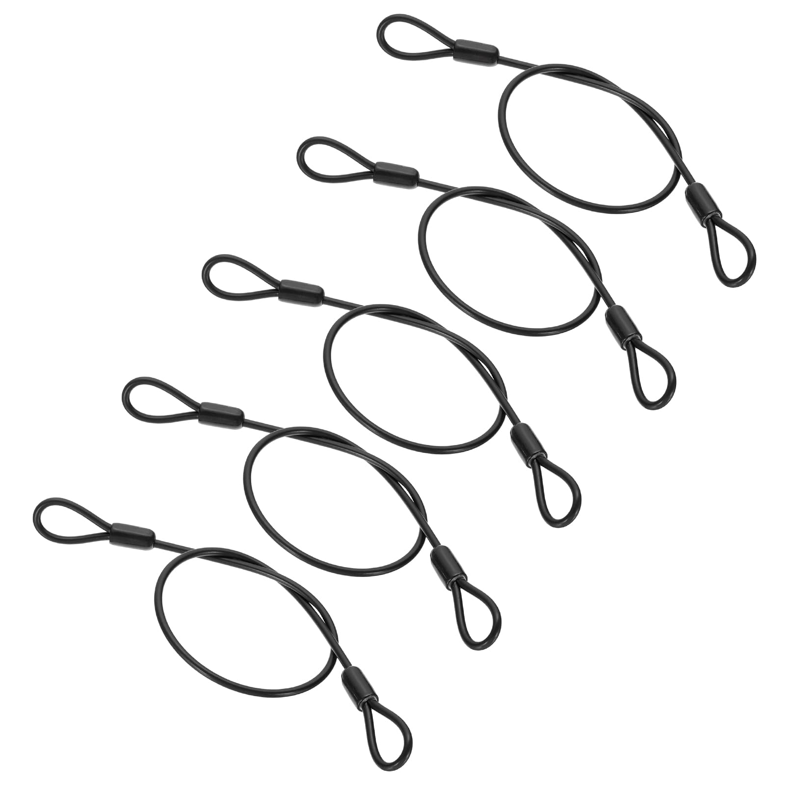 PATIKIL 5/32" Dia Vinyl Coated Stainless Steel Cable with Loops