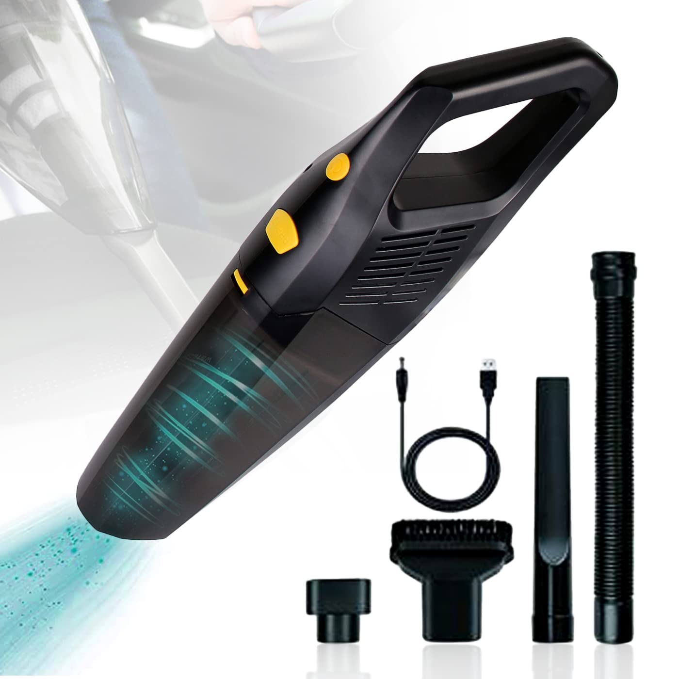 Aspirabriciole Senza Fili, Aspirapolvere Potente 5V 40W Autonomia 20 Minuti di Lavoro Aspirabriciole Ricaricabile Ricarica Rapida USB, per Casa/Auto/Ufficio