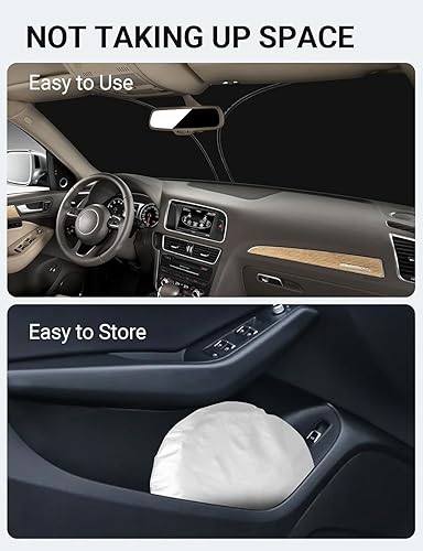 Vista 735 de Proadsy Parasol para parabrisas para BMW X1 F48 2016-2022 de 4 capas plegable, protector de parasol frontal que bloquea los rayos UV y mantiene