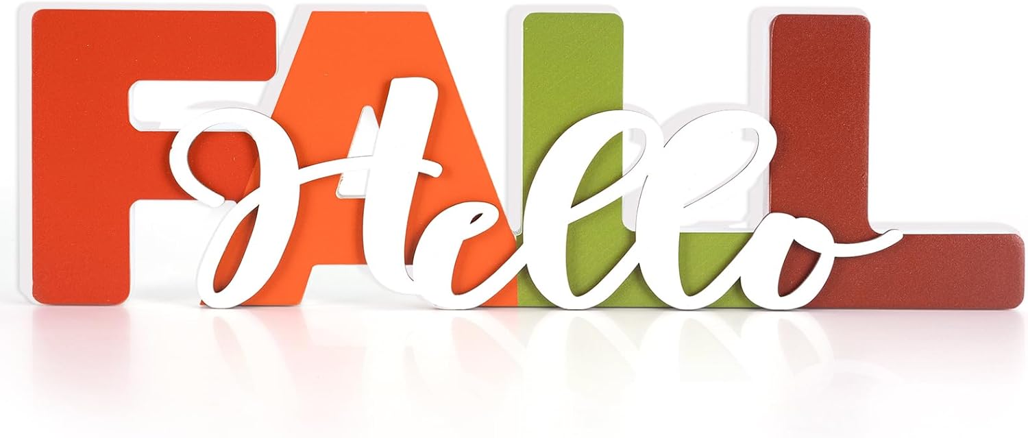 Fall Hello Wood Sign Decor