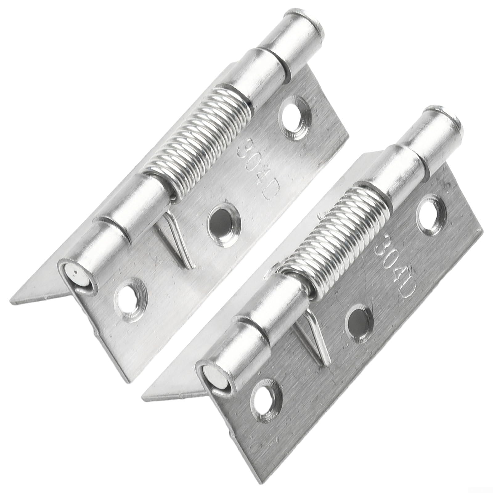 2Pcs Self Closing Spring Hinges Stainless Steel Spring Door Internal Hinge Gate Automatic Opening Continuous Door Hinges(3inch)