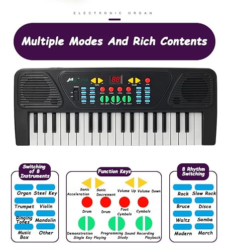 Piano Keyboard, 37-Key Kids Keyboard Piano With Mini Microphone Usb Charger, Hd Real Sound Quality, For Children Beginner #TOP2
