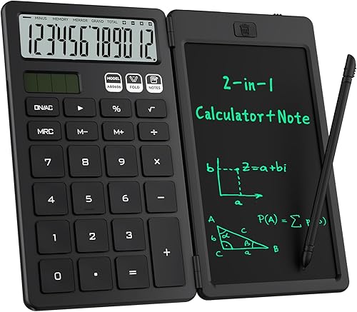 Desk Calculator with Erasable LCD Notepad Calculators ROATEE Desktop Basic Calculators for Middle School Cute Pocket Simple Calculator Office Desk